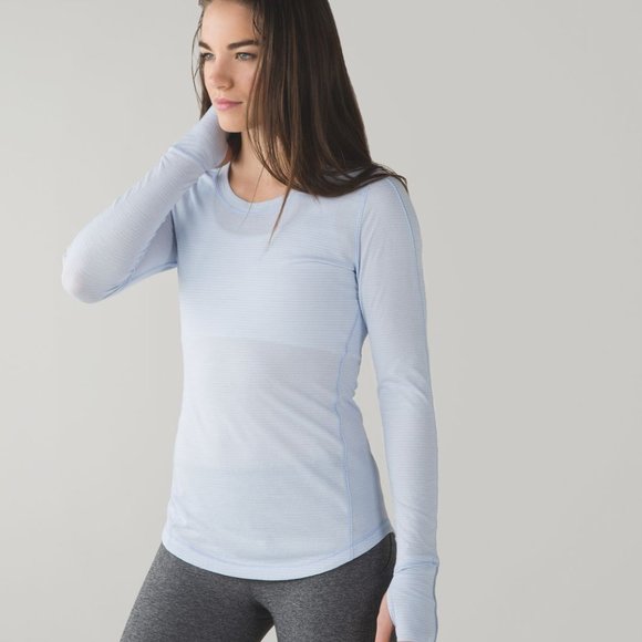 lululemon athletica Tops - Lululemon 5 Mile Light Blue Long Sleeve Shirt Size 6